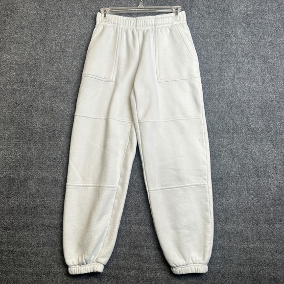 Aritzia Pants - Aritzia Tna Cozy Fleece Mega Cargo Sweatpants Womens 2XS White Joggers High Rise